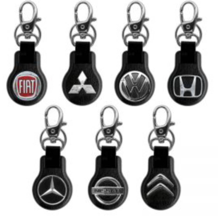 Chaveiro Mosquetão Carro Emborrachado Logo Marcas